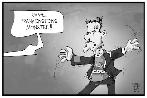 Cartoon: AfD und CDU (medium) by Kostas Koufogiorgos tagged karikatur,koufogiorgos,illustration,cartoon,afd,cdu,franktion,frankenstein,historisch,monster,karikatur,koufogiorgos,illustration,cartoon,afd,cdu,franktion,frankenstein,historisch,monster