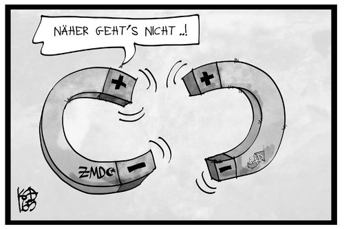 Cartoon: AfD und ZMD (medium) by Kostas Koufogiorgos tagged karikatur,koufogiorgos,illustration,cartoon,afd,zmd,magnet,abstoßung,annäherung,treffen,muslime,zentralrat,partei,demokratie,streit,karikatur,koufogiorgos,illustration,cartoon,afd,zmd,magnet,abstoßung,annäherung,treffen,muslime,zentralrat,partei,demokratie,streit