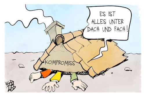 Cartoon: Ampel-Einigung unter Dach und Fa (medium) by Kostas Koufogiorgos tagged karikatur,koufogiorgos,ampel,dach,kompromiss,regierung,koalition,koalitionsausschuss,karikatur,koufogiorgos,ampel,dach,kompromiss,regierung,koalition,koalitionsausschuss