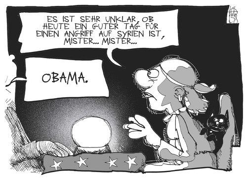 Cartoon: Angriff auf Syrien (medium) by Kostas Koufogiorgos tagged obama,syrien,wahrsagerin,krieg,konflikt,angriff,un,usa,karikatur,assad,koufogiorgos,obama,syrien,wahrsagerin,krieg,konflikt,angriff,un,usa,karikatur,assad,koufogiorgos