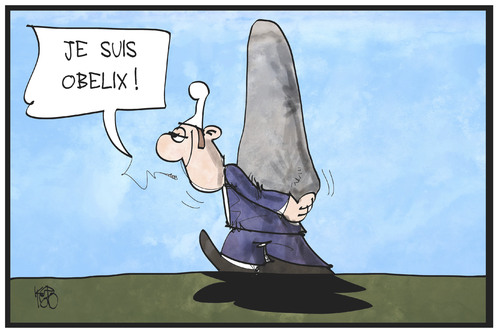 Cartoon: Asterix (medium) by Kostas Koufogiorgos tagged karikatur,koufogiorgos,illustration,cartoon,asterix,obelix,michel,hinkelstein,comic,buch,kult,gallier,karikatur,koufogiorgos,illustration,cartoon,asterix,obelix,michel,hinkelstein,comic,buch,kult,gallier