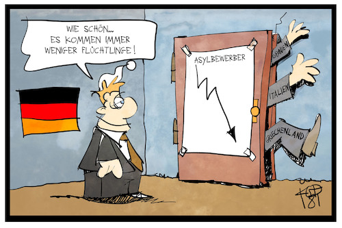 Cartoon: Asylbewerber (medium) by Kostas Koufogiorgos tagged karikatur,koufogiorgos,illustration,cartoon,griechenland,tuerkei,spanien,asyl,asylbewerber,migranten,flüchtling,flüchtlingskrise,karikatur,koufogiorgos,illustration,cartoon,griechenland,tuerkei,spanien,asyl,asylbewerber,migranten,flüchtling,flüchtlingskrise