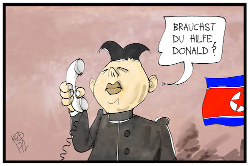 Cartoon: Atommacht (medium) by Kostas Koufogiorgos tagged karikatur,koufogiorgos,illustration,cartoon,trump,kim,jong,un,nordkorea,usa,atomwaffen,atommacht,konflikt,diktator,karikatur,koufogiorgos,illustration,cartoon,trump,kim,jong,un,nordkorea,usa,atomwaffen,atommacht,konflikt,diktator