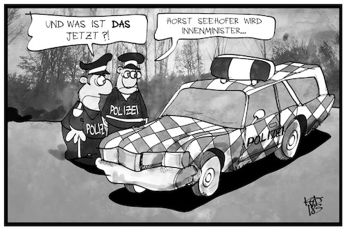 Cartoon: Bayern-Polizei (medium) by Kostas Koufogiorgos tagged karikatur,koufogiorgos,illustration,cartoon,seehofer,bayern,csu,innenministerium,polizei,sicherheit,polizist,karikatur,koufogiorgos,illustration,cartoon,seehofer,bayern,csu,innenministerium,polizei,sicherheit,polizist