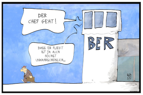 Cartoon: BER (medium) by Kostas Koufogiorgos tagged karikatur,koufogiorgos,illustration,cartoon,ber,flughafen,berlin,brandenburg,chef,tower,fliegen,abflug,job,aufsichtsrat,karikatur,koufogiorgos,illustration,cartoon,ber,flughafen,berlin,brandenburg,chef,tower,fliegen,abflug,job,aufsichtsrat