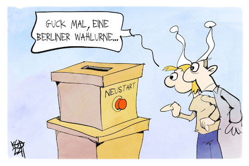 Cartoon: Berlin-Wahl (medium) by Kostas Koufogiorgos tagged karikatur,koufogiorgos,berlin,wahl,senatswahl,wahlurne,restart,demokratie,karikatur,koufogiorgos,berlin,wahl,senatswahl,wahlurne,restart,demokratie