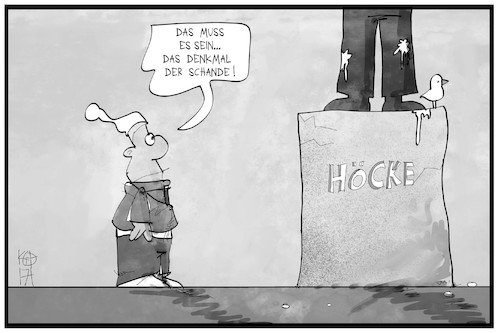 Cartoon: Bernd Höcke (medium) by Kostas Koufogiorgos tagged karikatur,koufogiorgos,illustration,cartoon,hoecke,afd,denkmal,schande,nationalsozialismus,partei,geschichte,erinnerung,holocaust,mahnmal,karikatur,koufogiorgos,illustration,cartoon,hoecke,afd,denkmal,schande,nationalsozialismus,partei,geschichte,erinnerung,holocaust,mahnmal