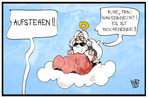 Cartoon: Bewegung Aufstehen (medium) by Kostas Koufogiorgos tagged karikatur,koufogiorgos,illustration,cartoon,wagenknecht,marx,aufstehen,bewegung,linke,paradies,wolke,karikatur,koufogiorgos,illustration,cartoon,wagenknecht,marx,aufstehen,bewegung,linke,paradies,wolke