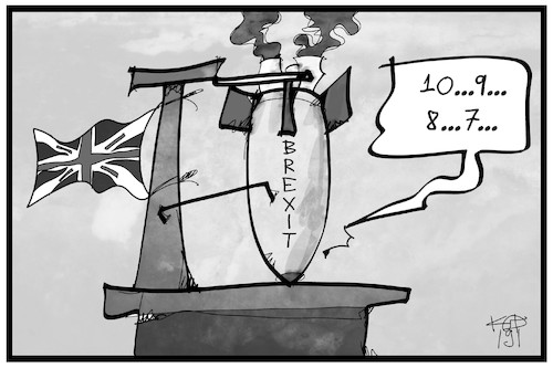 Cartoon: Brexit-Countdown (medium) by Kostas Koufogiorgos tagged karikatur,koufogiorgos,illustration,cartoon,brexit,rakete,countdown,europa,austritt,eu,abstimmung,deal,uk,grossbritannien,raketenstart,fehlstart,karikatur,koufogiorgos,illustration,cartoon,brexit,rakete,countdown,europa,austritt,eu,abstimmung,deal,uk,grossbritannien,raketenstart,fehlstart