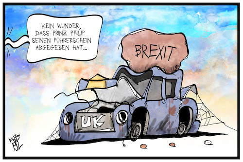 Cartoon: Brexit (medium) by Kostas Koufogiorgos tagged karikatur,koufogiorgos,illustration,cartoon,prinz,philipp,auto,brexit,uk,führerschein,unfall,karambolage,eu,austritt,karikatur,koufogiorgos,illustration,cartoon,prinz,philipp,auto,brexit,uk,führerschein,unfall,karambolage,eu,austritt