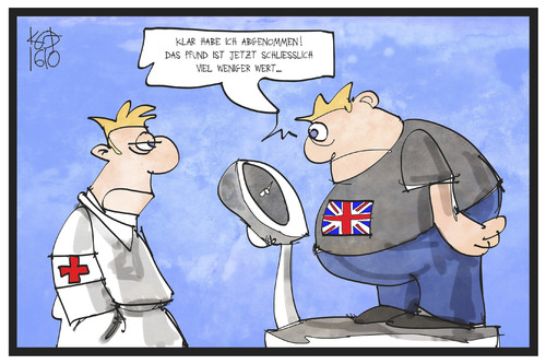 Cartoon: Britisches Pfund (medium) by Kostas Koufogiorgos tagged karikatur,koufogiorgos,illustration,cartoon,pfund,grossbritannien,brexit,waehrung,waage,gewicht,kurs,sturz,geld,wirtschaft,mann,arzt,diaet,karikatur,koufogiorgos,illustration,cartoon,pfund,grossbritannien,brexit,waehrung,waage,gewicht,kurs,sturz,geld,wirtschaft,mann,arzt,diaet