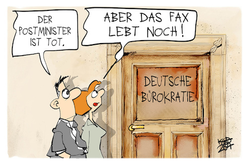 Cartoon: Bürokratie (medium) by Kostas Koufogiorgos tagged karikatur,koufogiorgos,fax,post,minister,bürokratie,kommunikation,karikatur,koufogiorgos,fax,post,minister,bürokratie,kommunikation