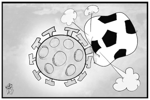 Cartoon: Bundesliga-Pause (medium) by Kostas Koufogiorgos tagged karikatur,koufogiorgos,illustration,cartoon,bundesliga,sport,ball,corona,virus,pandemie,epidemie,luft,krankheit,karikatur,koufogiorgos,illustration,cartoon,bundesliga,sport,ball,corona,virus,pandemie,epidemie,luft,krankheit