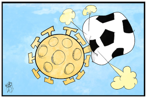 Cartoon: Bundesliga-Pause (medium) by Kostas Koufogiorgos tagged karikatur,koufogiorgos,illustration,cartoon,bundesliga,sport,ball,corona,virus,pandemie,epidemie,luft,krankheit,karikatur,koufogiorgos,illustration,cartoon,bundesliga,sport,ball,corona,virus,pandemie,epidemie,luft,krankheit