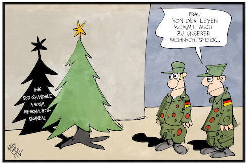 Cartoon: Bundeswehr (medium) by Kostas Koufogiorgos tagged karikatur,koufogiorgos,illustration,cartoon,afghanistan,bundeswehr,verteidigungsministerin,weihnachstfeier,rüstungsmaengel,skandale,armee,militär,schatten,weihnachtsbaum,karikatur,koufogiorgos,illustration,cartoon,afghanistan,bundeswehr,verteidigungsministerin,weihnachstfeier,rüstungsmaengel,skandale,armee,militär,schatten,weihnachtsbaum