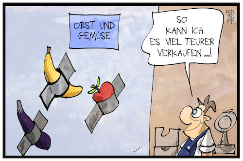 Cartoon: Cattelans Banane (medium) by Kostas Koufogiorgos tagged karikatur,koufogiorgos,illustration,cartoon,cattelan,banane,kunst,installation,kunstmarkt,messe,miami,art,obst,händler,verkauf,handel,kultur,karikatur,koufogiorgos,illustration,cartoon,cattelan,banane,kunst,installation,kunstmarkt,messe,miami,art,obst,händler,verkauf,handel,kultur