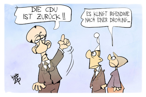 Cartoon: CDU-Parteitag (medium) by Kostas Koufogiorgos tagged karikatur,koufogiorgos,merz,cdu,parteitag,karikatur,koufogiorgos,merz,cdu,parteitag