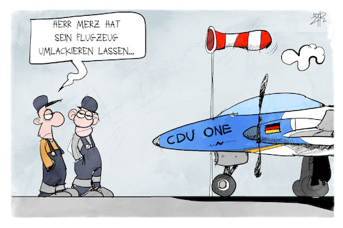 Cartoon: CDU One (medium) by Kostas Koufogiorgos tagged karikatur,koufogiorgos,illustration,cartoon,cdu,merz,vorsitz,flugzeug,partei,privatjet,karikatur,koufogiorgos,illustration,cartoon,cdu,merz,vorsitz,flugzeug,partei,privatjet