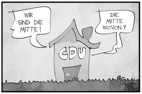 Cartoon: CDU sucht die Mitte (medium) by Kostas Koufogiorgos tagged koufogiorgos,illustration,cartoon,karikatur,cdu,mitte,partei,demokratie,christdemokraten,koufogiorgos,illustration,cartoon,karikatur,cdu,mitte,partei,demokratie,christdemokraten