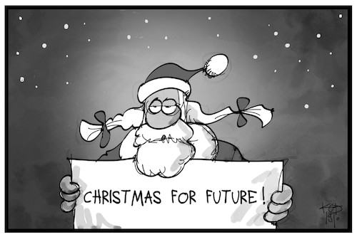 Cartoon: Christmas for Future! (medium) by Kostas Koufogiorgos tagged karikatur,koufogiorgos,illustration,cartoon,weihnachten,weihnachtsmann,christmas,future,demonstration,klima,umwelt,klimaschutz,greta,karikatur,koufogiorgos,illustration,cartoon,weihnachten,weihnachtsmann,christmas,future,demonstration,klima,umwelt,klimaschutz,greta