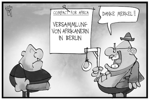 Cartoon: Compact with Africa (medium) by Kostas Koufogiorgos tagged karikatur,koufogiorgos,illustration,cartoon,compact,afrika,versammlung,investor,treffen,neonazi,hutbuerger,rassismus,ausländerfeindlichkeit,karikatur,koufogiorgos,illustration,cartoon,compact,afrika,versammlung,investor,treffen,neonazi,hutbuerger,rassismus,ausländerfeindlichkeit