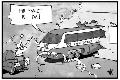 Cartoon: Das Paket kommt (medium) by Kostas Koufogiorgos tagged karikatur,koufogiorgos,cartoon,illustration,paketdienst,lieferservice,bote,bahn,paket,lieferung,kunde,logistik,wirtschaft,zug,durchbruch,karikatur,koufogiorgos,cartoon,illustration,paketdienst,lieferservice,bote,bahn,paket,lieferung,kunde,logistik,wirtschaft,zug,durchbruch