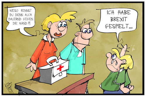 Cartoon: Das Prinzip Brexit (medium) by Kostas Koufogiorgos tagged karikatur,koufogiorgos,illustration,cartoon,brexit,eu,europa,austritt,mutter,vater,eltern,kind,beule,verletzung,spiel,familie,karikatur,koufogiorgos,illustration,cartoon,brexit,eu,europa,austritt,mutter,vater,eltern,kind,beule,verletzung,spiel,familie