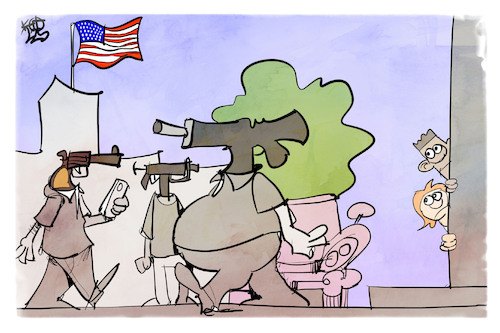 Cartoon: Das Recht auf Waffenbesitz (medium) by Kostas Koufogiorgos tagged karikatur,koufogiorgos,usa,texas,uvalde,waffen,gewalt,karikatur,koufogiorgos,usa,texas,uvalde,waffen,gewalt