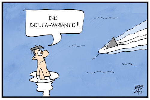 Cartoon: Delta-Variante (medium) by Kostas Koufogiorgos tagged karikatur,koufogiorgos,illustration,cartoon,delta,hai,corona,variante,karikatur,koufogiorgos,illustration,cartoon,delta,hai,corona,variante