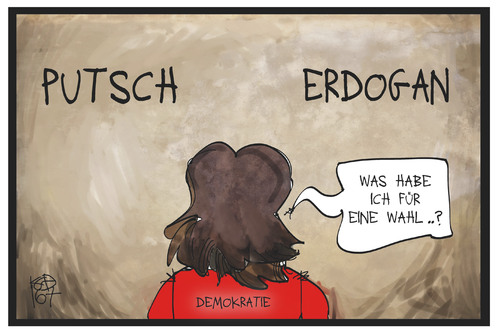 Cartoon: Demokratie entscheidet (medium) by Kostas Koufogiorgos tagged karikatur,koufogiorgos,illustration,cartoon,erdogan,demokratie,putsch,putschversuch,entscheidung,tuerkei,wahl,politik,karikatur,koufogiorgos,illustration,cartoon,erdogan,demokratie,putsch,putschversuch,entscheidung,tuerkei,wahl,politik