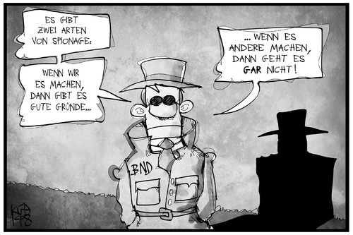 Cartoon: Der BND spioniert (medium) by Kostas Koufogiorgos tagged karikatur,koufogiorgos,bnd,agent,spionage,karikatur,koufogiorgos,bnd,agent,spionage