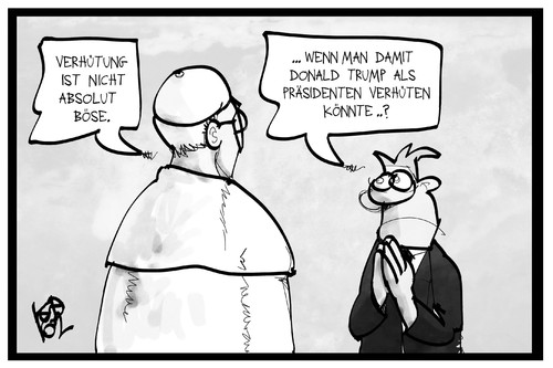 Cartoon: Der Papst verhütet (medium) by Kostas Koufogiorgos tagged karikatur,koufogiorgos,illustration,cartoon,trump,papst,verhütung,präsident,kirche,katholiken,verbot,karikatur,koufogiorgos,illustration,cartoon,trump,papst,verhütung,präsident,kirche,katholiken,verbot