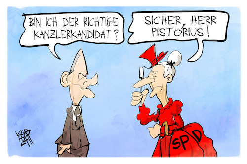 Cartoon: Der SPD-Kanzlerkandidat (medium) by Kostas Koufogiorgos tagged karikatur,koufogiorgos,scholz,pistorius,spd,tante,bundestagswahl,kanzlerkandidat,karikatur,koufogiorgos,scholz,pistorius,spd,tante,bundestagswahl,kanzlerkandidat