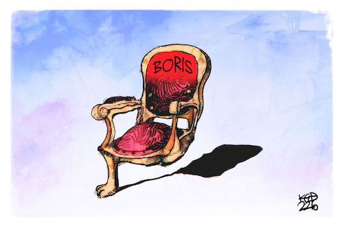 Cartoon: Der Thron des Boris Johnson (medium) by Kostas Koufogiorgos tagged karikatur,koufogiorgos,boris,johnson,thron,stuhl,uk,sitz,karikatur,koufogiorgos,boris,johnson,thron,stuhl,uk,sitz