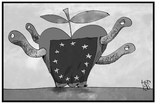 Cartoon: Der Wurm ist drin in Europa (medium) by Kostas Koufogiorgos tagged karikatur,koufogiorgos,illustration,cartoon,europa,eu,wurm,apfel,gemeinschaft,populisten,rechtsextremisten,rechtspopulisten,demokratie,partei,karikatur,koufogiorgos,illustration,cartoon,europa,eu,wurm,apfel,gemeinschaft,populisten,rechtsextremisten,rechtspopulisten,demokratie,partei