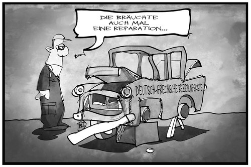 Cartoon: Deutsch-griechische Beziehung (medium) by Kostas Koufogiorgos tagged beziehungskiste,deutschgriechischen,der,in,kracht,es,koufogiorgos