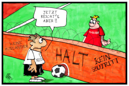 Cartoon: Deutschland-Tschechien (medium) by Kostas Koufogiorgos tagged karikatur,koufogiorgos,illustration,cartoon,tschechien,deutschland,zaun,einwanderung,asylpolitik,karikatur,koufogiorgos,illustration,cartoon,tschechien,deutschland,zaun,einwanderung,asylpolitik