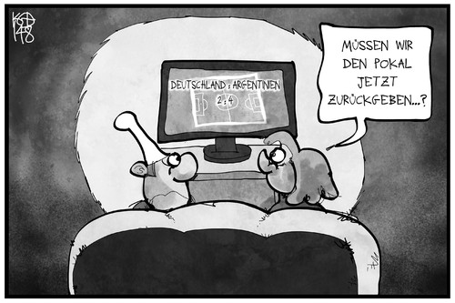 Cartoon: DFB-Testspiel (medium) by Kostas Koufogiorgos tagged karikatur,koufogiorgos,illustration,cartoon,wm,pokal,fussball,dfb,argentinien,deutschland,sport,karikatur,koufogiorgos,illustration,cartoon,wm,pokal,fussball,dfb,argentinien,deutschland,sport