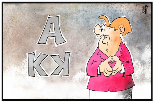 Cartoon: Die AKK-Raute (medium) by Kostas Koufogiorgos tagged karikatur,koufogiorgos,illustration,cartoon,akk,raute,merkel,cdu,vorsitz,gestik,körpersprache,kramp,karrenbauer,karikatur,koufogiorgos,illustration,cartoon,akk,raute,merkel,cdu,vorsitz,gestik,körpersprache,kramp,karrenbauer