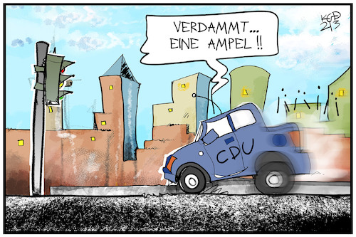 Cartoon: Die Angst vor der Ampel (medium) by Kostas Koufogiorgos tagged karikatur,koufogiorgos,illustration,cartoon,ampel,koalition,cdu,auto,stopp,ausgebremst,partei,politik,demokratie,karikatur,koufogiorgos,illustration,cartoon,ampel,koalition,cdu,auto,stopp,ausgebremst,partei,politik,demokratie