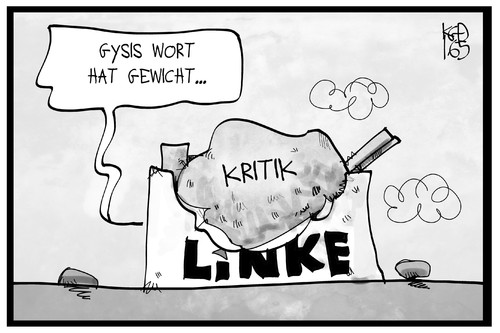 Cartoon: Die Linke (medium) by Kostas Koufogiorgos tagged karikatur,koufogiorgos,illustration,cartoon,gysi,linke,partei,kritik,gewicht,kollaps,zusammenbruch,karikatur,koufogiorgos,illustration,cartoon,gysi,linke,partei,kritik,gewicht,kollaps,zusammenbruch