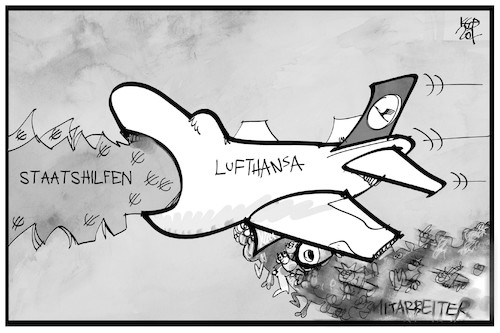 Cartoon: Die Lufthansa spart Personal ein (medium) by Kostas Koufogiorgos tagged karikatur,koufogiorgos,illustration,cartoon,lufthansa,führunsgkraefte,verwaltung,wirtschaft,kuendigung,entlassung,rausschmiss,flugzeug,karikatur,koufogiorgos,illustration,cartoon,lufthansa,führunsgkraefte,verwaltung,wirtschaft,kuendigung,entlassung,rausschmiss,flugzeug