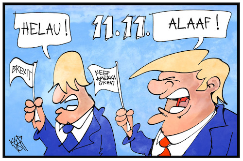 Cartoon: Die Narren sind los (medium) by Kostas Koufogiorgos tagged karikatur,koufogiorgos,illustration,cartoon,trump,johnson,helau,alaaf,karneval,brexit,uk,usa,karikatur,koufogiorgos,illustration,cartoon,trump,johnson,helau,alaaf,karneval,brexit,uk,usa