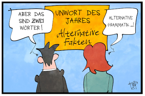 Cartoon: Die Unworte des Jahres (medium) by Kostas Koufogiorgos tagged karikatur,koufogiorgos,illustration,cartoon,unwort,grammatik,alternativ,fakten,lüge,auswahl,sprache,karikatur,koufogiorgos,illustration,cartoon,unwort,grammatik,alternativ,fakten,lüge,auswahl,sprache