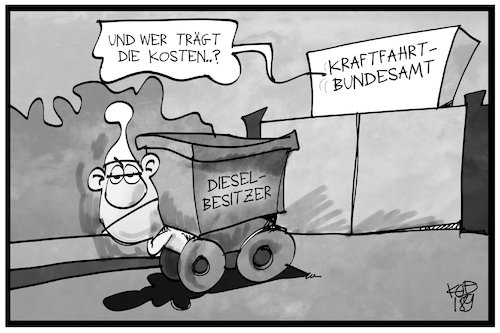 Cartoon: Diesel-Deal (medium) by Kostas Koufogiorgos tagged karikatur,koufogiorgos,illustration,cartoon,diesel,deal,kba,nachrüstung,auto,dieselgate,michel,verbraucher,kunde,last,kosten,geld,autobauer,karikatur,koufogiorgos,illustration,cartoon,diesel,deal,kba,nachrüstung,auto,dieselgate,michel,verbraucher,kunde,last,kosten,geld,autobauer