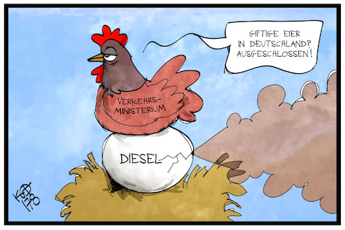 Cartoon: Diesel-Eier (medium) by Kostas Koufogiorgos tagged karikatur,koufogiorgos,illustration,cartoon,diesel,eier,abgasskandal,dieselgate,fipronil,lebensmittel,gift,umwelt,gesundheit,huhn,karikatur,koufogiorgos,illustration,cartoon,diesel,eier,abgasskandal,dieselgate,fipronil,lebensmittel,gift,umwelt,gesundheit,huhn