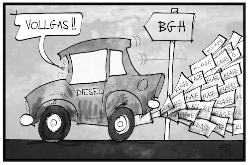 Cartoon: Diesel-Klage (medium) by Kostas Koufogiorgos tagged karikatur,koufogiorgos,illustration,cartoon,diesel,bgh,bundesgerichtshof,auto,dieselgate,klage,justiz,gericht,abgas,skandal,karikatur,koufogiorgos,illustration,cartoon,diesel,bgh,bundesgerichtshof,auto,dieselgate,klage,justiz,gericht,abgas,skandal