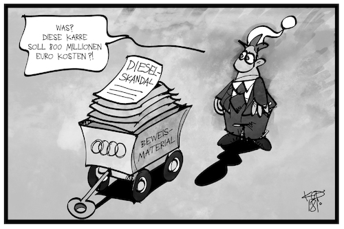 Cartoon: Diesel-Skandal (medium) by Kostas Koufogiorgos tagged karikatur,koufogiorgos,illustration,cartoon,audi,dieselgate,diesel,skandal,michel,auto,wirtschaft,autobauer,strafe,karikatur,koufogiorgos,illustration,cartoon,audi,dieselgate,diesel,skandal,michel,auto,wirtschaft,autobauer,strafe