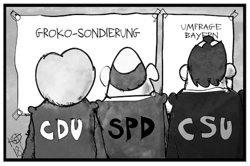 Cartoon: Dobrindt sondiert (medium) by Kostas Koufogiorgos tagged karikatur,koufogiorgos,illustration,cartoon,csu,spd,cdu,sondierung,umfrage,politik,dobrindt,merkel,schulz,karikatur,koufogiorgos,illustration,cartoon,csu,spd,cdu,sondierung,umfrage,politik,dobrindt,merkel,schulz