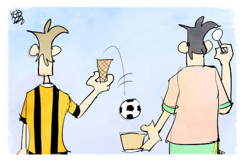 Cartoon: Dortmund verliert gegen Werder (medium) by Kostas Koufogiorgos tagged karikatur,koufogiorgos,werder,bremen,dortmund,bvb,bundesliga,fußball,eis,sieg,niederlage,karikatur,koufogiorgos,werder,bremen,dortmund,bvb,bundesliga,fußball,eis,sieg,niederlage